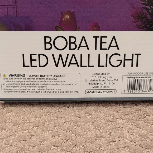 Room 2 Room Boba Tea LED Wall Light NIB - Picture 4 of 5